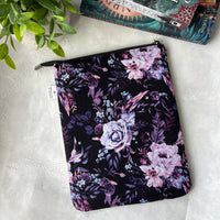 Purple Floral -  Zippered Book Sleeve