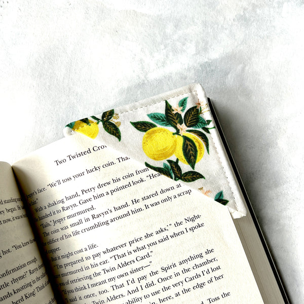 Lemons Fabric Bookmark