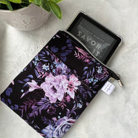 Purple Floral e-reader Zippered Sleeve