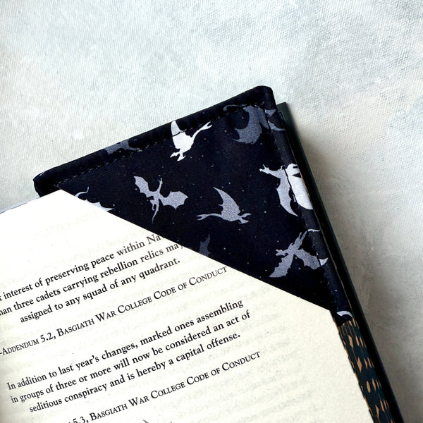 Monochromatic Dragons Fabric Bookmark