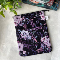 Purple Floral -  Zippered Book Sleeve