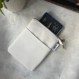 White Faux Leather e-reader Zippered Sleeve