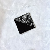 Black & White Floral Line Art Fabric Bookmark