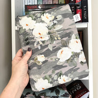 Floral Camo -  Zippered Book Sleeve - Large