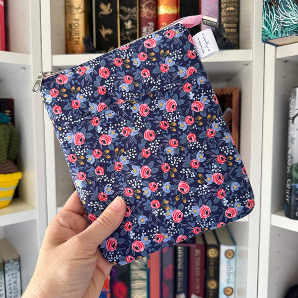 Rifle Paper Co Navy Floral e-reader Zippered Sleeve