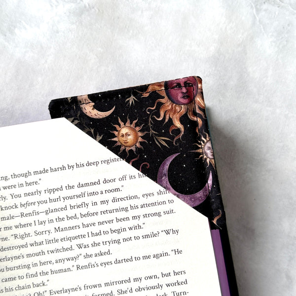 Celestial Suns & Moons Fabric Bookmark