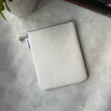 White Faux Leather e-reader Zippered Sleeve