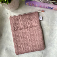 Sweater Weather - Dusty Rose -  Zippered Book Sleeve