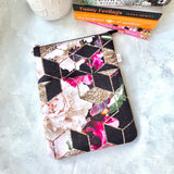 Oversized Geometric Floral -  Zippered Book Sleeve