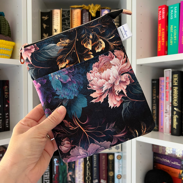 Night Peonies e-reader Zippered Sleeve