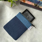 Denim e-reader Zippered Sleeve