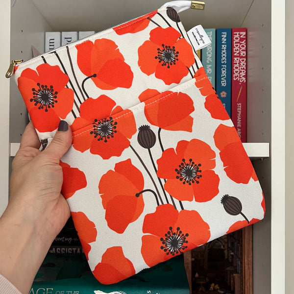 Poppies - Water Resistant Zippered Book Sleeve