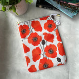 Poppies - Water Resistant Zippered Book Sleeve