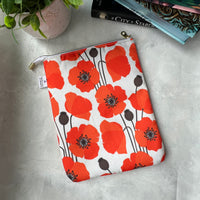 Poppies - Water Resistant Zippered Book Sleeve