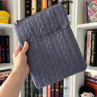 Sweater Weather - Indigo -  Zippered Book Sleeve