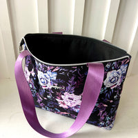 Purple Floral Tote Bag