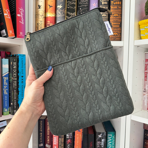 It’s Sweater Weather - Olive -  Zippered Book Sleeve