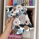 Grey Floral -  Zippered Book Sleeve