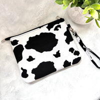 Cow Print e-reader Zippered Sleeve with wristlet